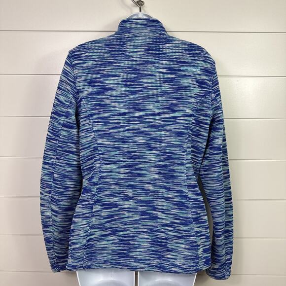 SPYDER Fleece Lined Full Zip Up Knit Jacket Blue Green sz M - Picture 6 of 8